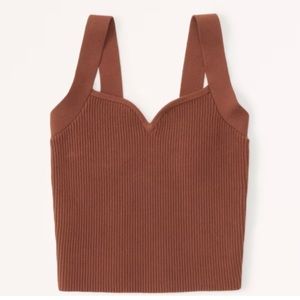 Abercrombie Ottoman Sweetheart crop tank top- brown/orange size medium